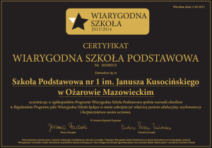 wiarygodna szkoła certyfikat