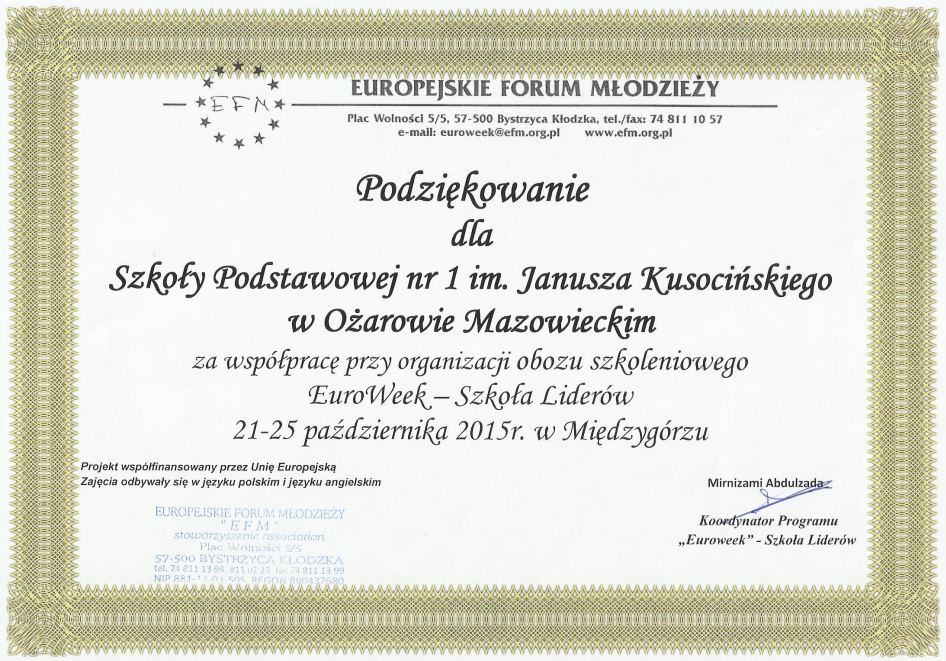 EuroWeek podziękowania
