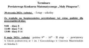 Terminarz Powiatowego Konkursu Matematycznego-page-001