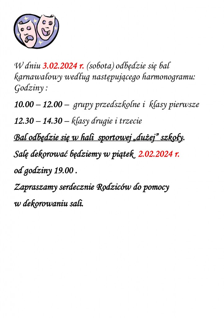 bal karnawałowy 2024